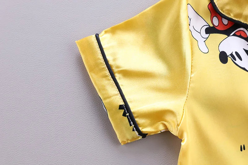 2-Piece Thin Ice Silk Top & Shorts, Comfortable Clothing for Boys