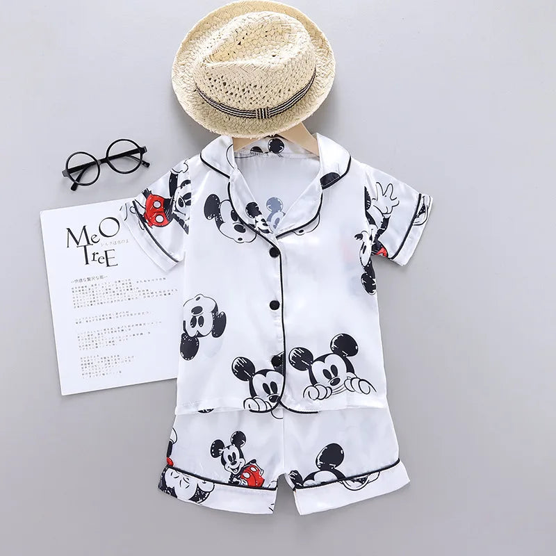 2-Piece Thin Ice Silk Top & Shorts, Comfortable Clothing for Boys