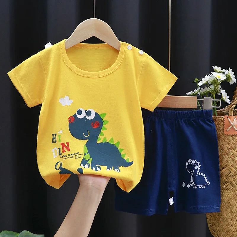2-Piece Cotton Cartoon Pajama & Casual Tracksuit for Boys