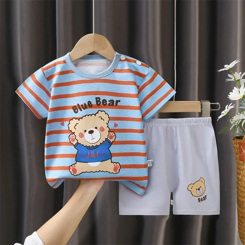 2-Piece Cotton Cartoon Pajama & Casual Tracksuit for Boys