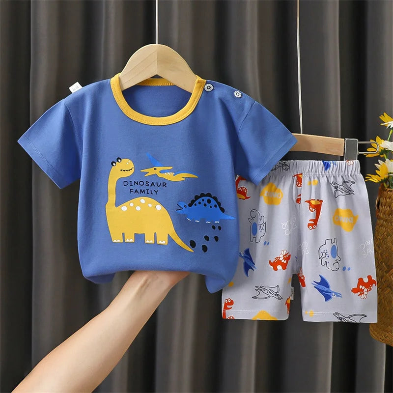 2-Piece Cotton Cartoon Pajama & Casual Tracksuit for Boys