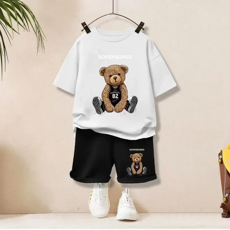 MOMSTAG Baby Girl Summer Cartoon T-Shirt & Shorts Set