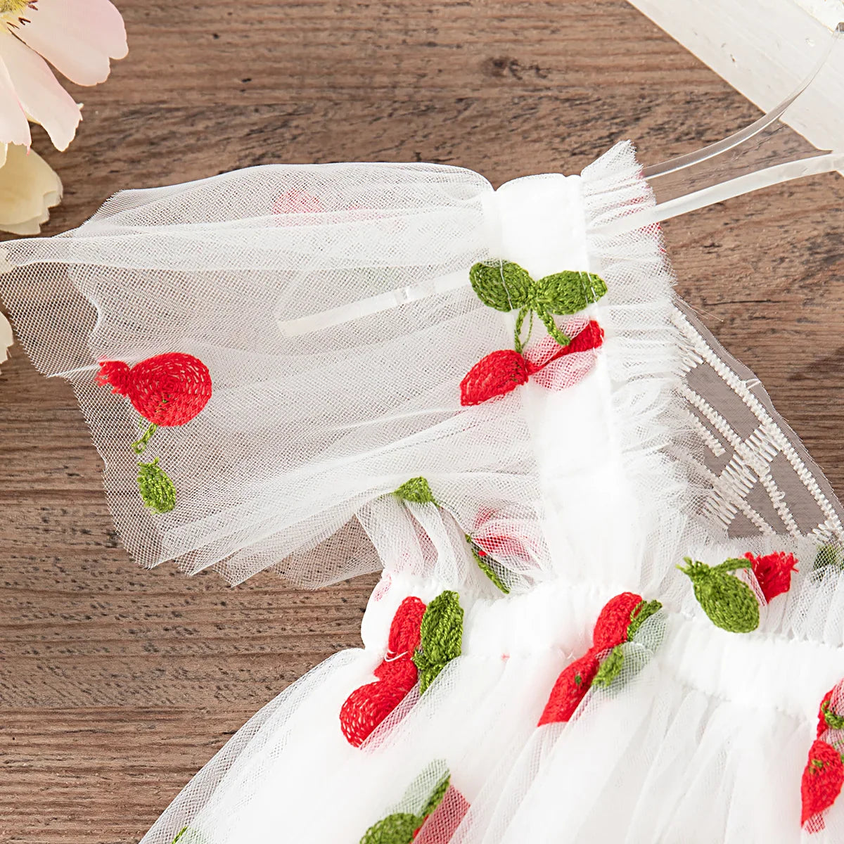 Baby Girl Summer Dress – Fruit & Flower Print Princess Dress with Bow Back for Birthday & Party