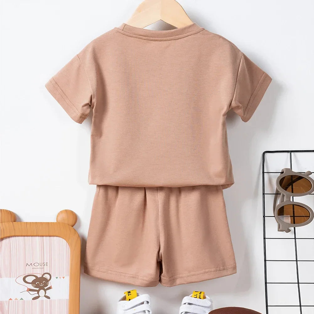 Embroidered Drawstring Shorts Set (Unisex Toddler)