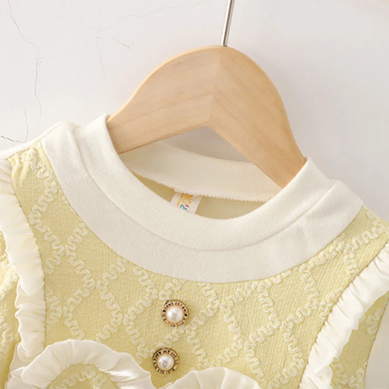Baby Girl Princess Dress – Cute Bow Design Fake Two-Piece Outfit for Spring & Autumn