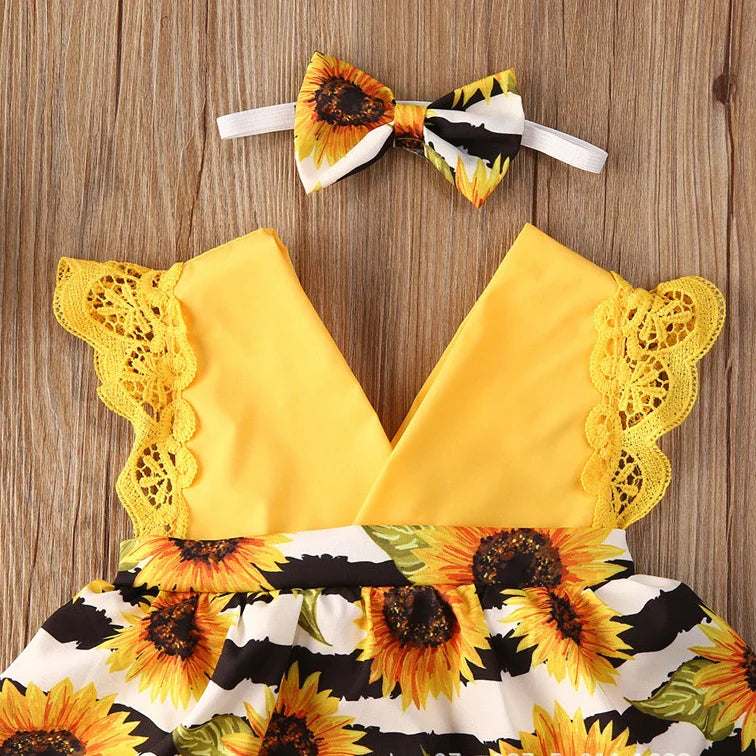 2-Piece Newborn Lace Dress & Princess Skirt with Red Flower Design (0-24M)