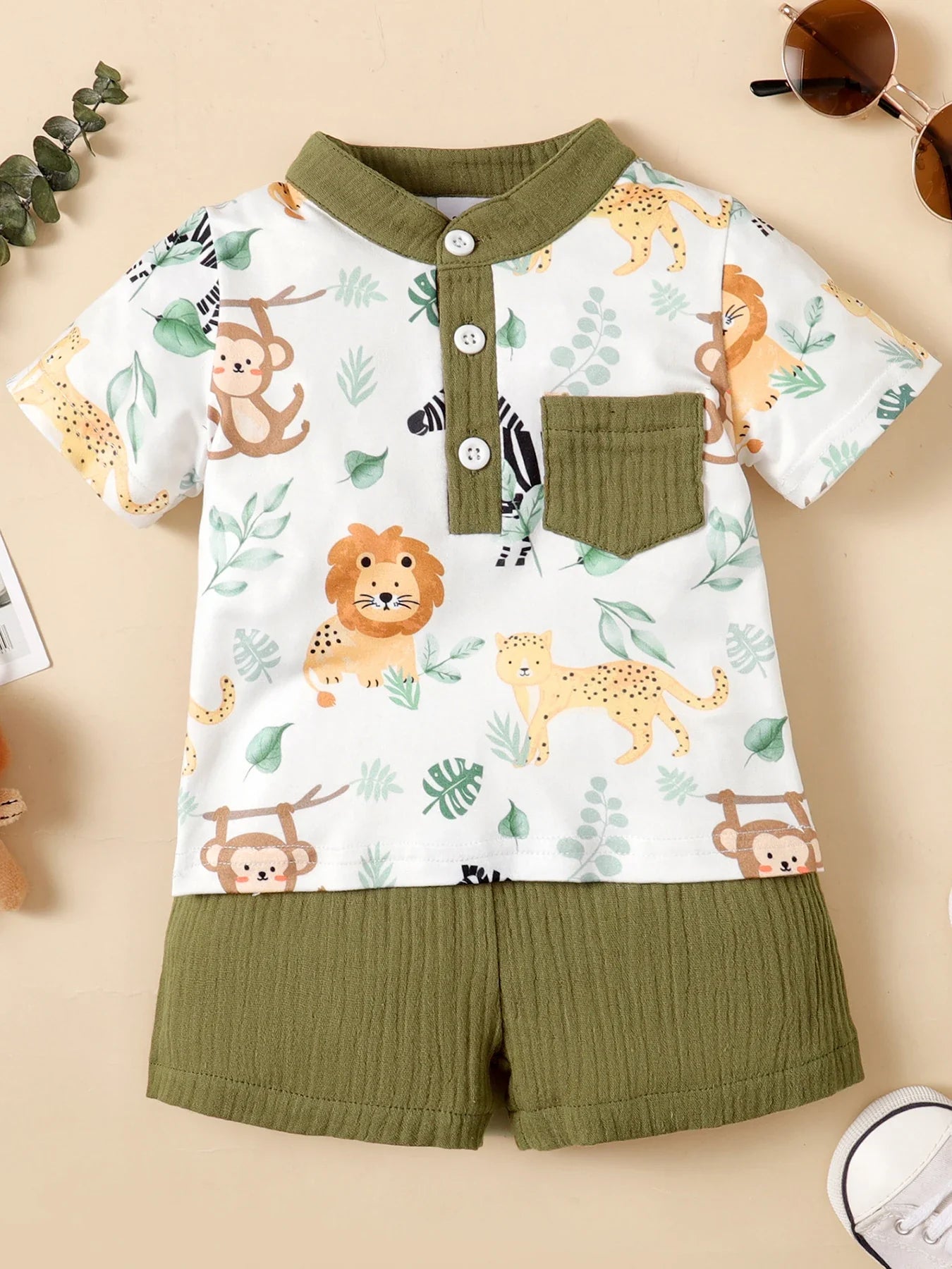 Cute Animal Print Gentleman's Suit for Infants & Toddlers (3-24M)