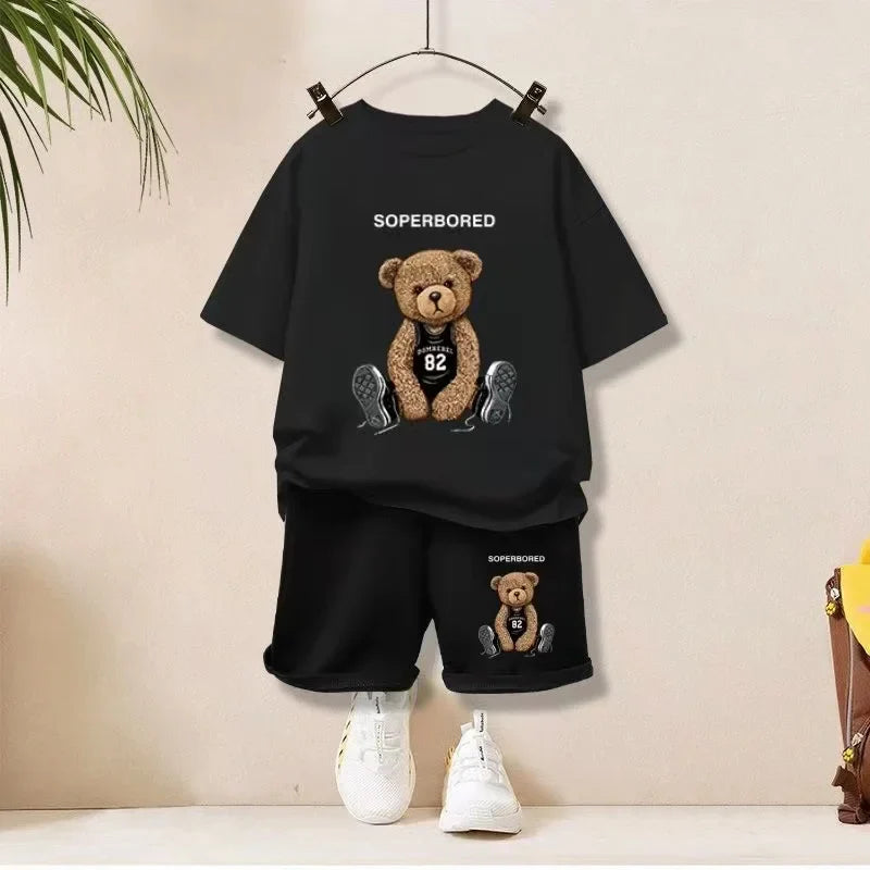 MOMSTAG Baby Girl Summer Cartoon T-Shirt & Shorts Set