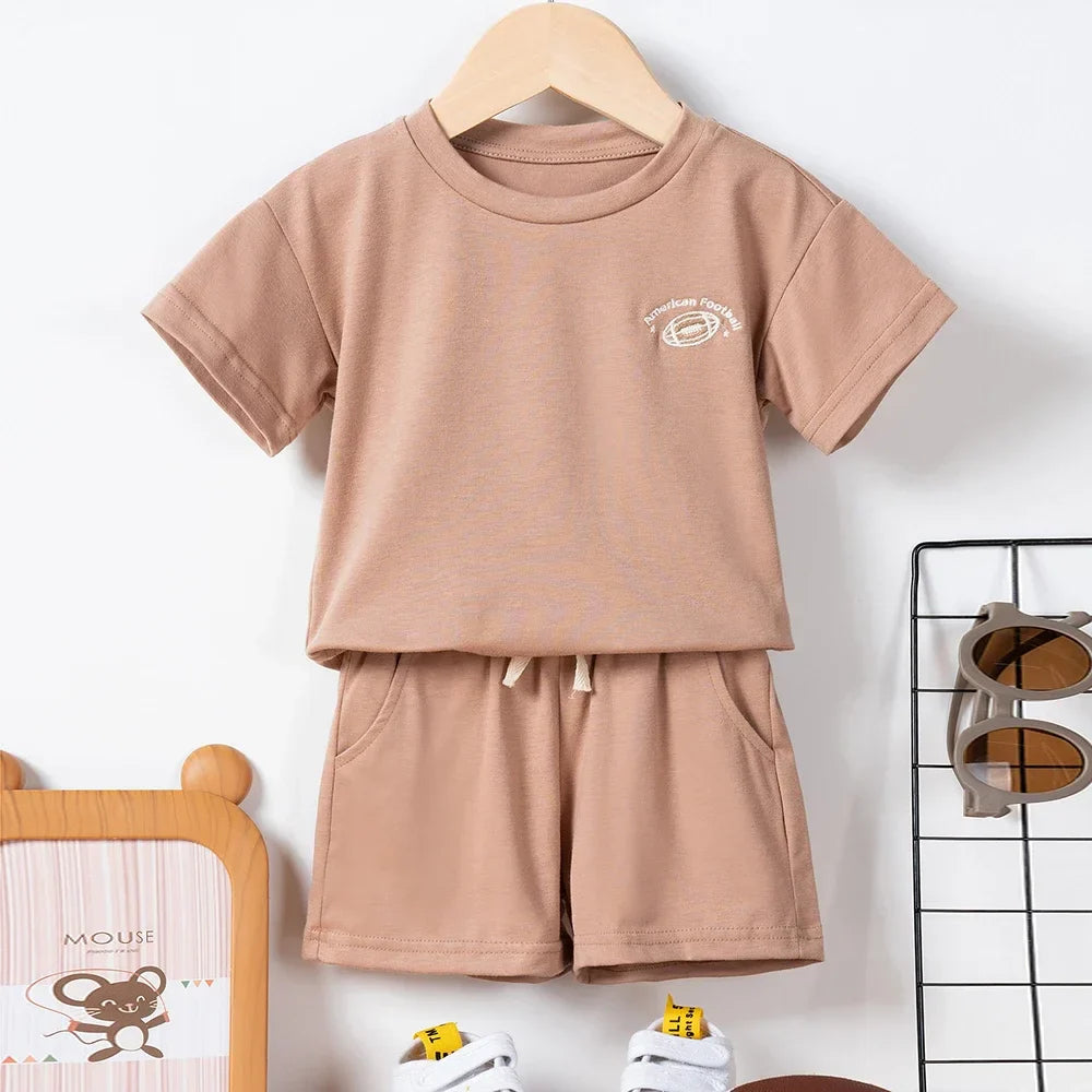 Embroidered Drawstring Shorts Set (Unisex Toddler)