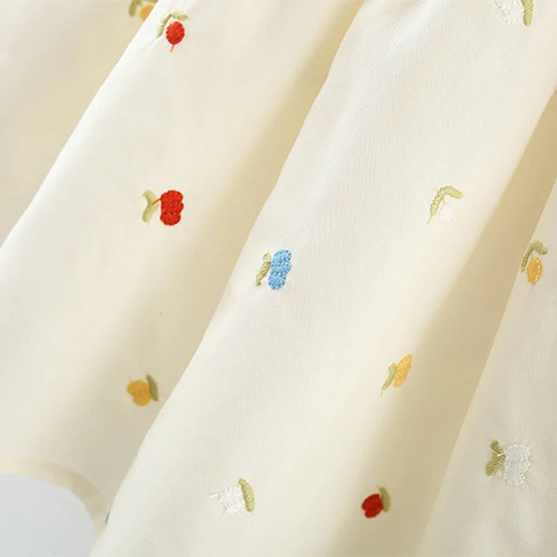 Korean Lace Flower Cotton Dress (Girls)