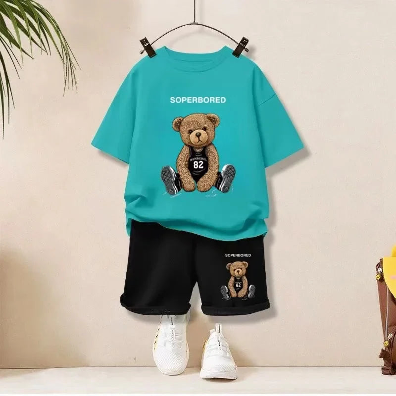MOMSTAG Baby Girl Summer Cartoon T-Shirt & Shorts Set